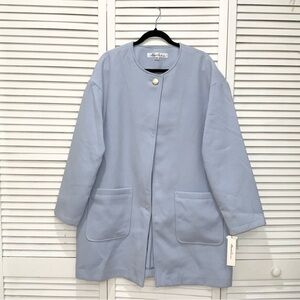 Kenneth Cole New York Light Blue Long Overcoat Size XL